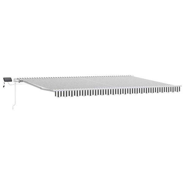 vidaXL Toldo retr&aacute;til manual com LED 500x300 cm antracite/branco