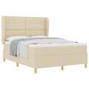 vidaXL Cama Box com colch&atilde;o com cabeceira Creme 190 x 140 cm tecido
