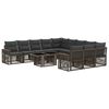 vidaXL Conjunto de Sof&aacute; de Jardim 12 unid. Cinza e Cinza Escuro