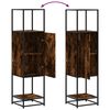 vidaXL Arm&aacute;rio alto 35,5x35x139 cm madeira e metal carvalho fumado
