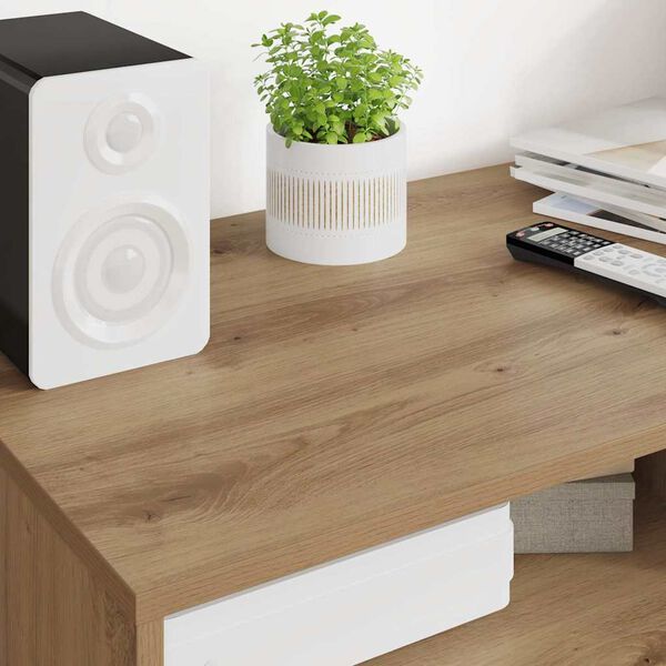 vidaXL Gabinete para TV com gaveta Carvalho Artesanal 100 x 48 x 43 cm