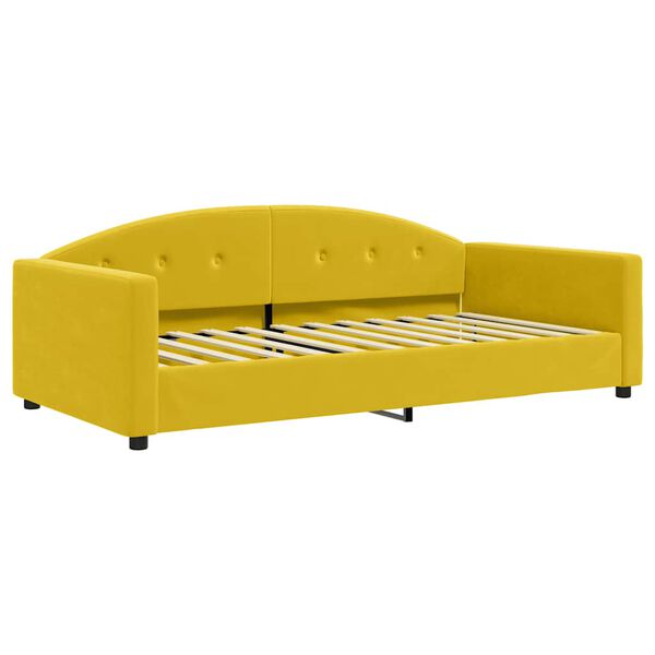 vidaXL Sof&aacute;-cama com gavet&atilde;o e colch&otilde;es 100x200 cm veludo amarelo