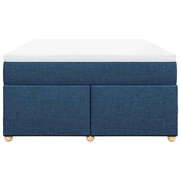 vidaXL Cama com molas/colch&atilde;o 140x190 cm tecido azul