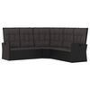 vidaXL 4 pcs conjunto lounge de jardim c/ almofad&otilde;es vime PE preto