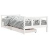 vidaXL Estrutura cama infantil c/ gavetas 90x200cm pinho maci&ccedil;o branco