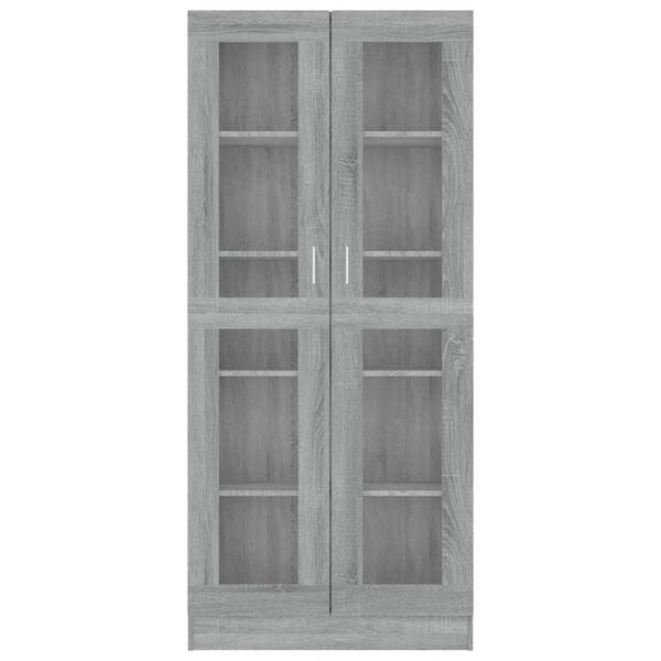 vidaXL Vitrine 82,5x30,5x185 cm derivados madeira cinzento sonoma