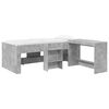 vidaXL Cama Alta para Crian&ccedil;as com Mesa 2 unid. Cinzento Cimento