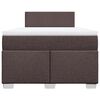 vidaXL Cama boxspring com colch&atilde;o 120x190 cm tecido castanho-escuro