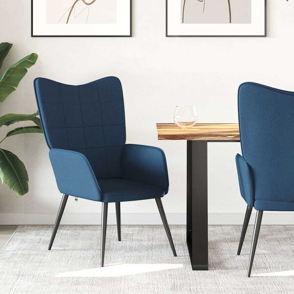 vidaXL Cadeira de descanso tecido azul