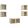vidaXL 5 pcs conjunto m&oacute;veis de TV derivados madeira carvalho sonoma
