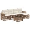 vidaXL Conjunto de Sof&aacute; de Jardim 6 pcs Bege e Branco Creme vime PE