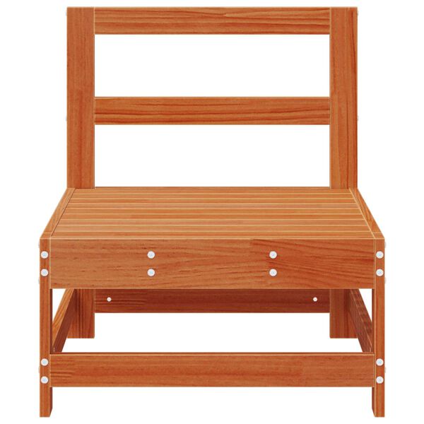 vidaXL Sof&aacute; do Meio do Jardim Madeira de pinho maci&ccedil;o Castanho Cera