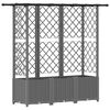 vidaXL Cama Elevada com Treli&ccedil;a e Telhado Cinzento-claro PP