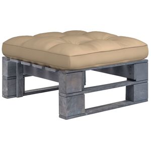 vidaXL Otomano de paletes para jardim pinho impregnado cinzento