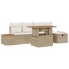 vidaXL Conjunto de Sof&aacute; de Jardim 6 unid. Bege vime PE