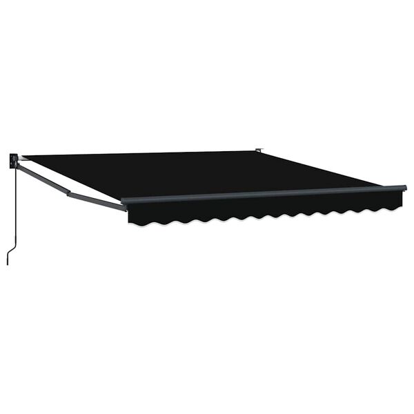 vidaXL Toldo Manual Preto 3 x 2,5 m Poli&eacute;ster e metal