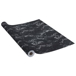 vidaXL Autocolante para m&oacute;veis 500x90 cm PVC cor de pedra preta