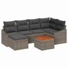 vidaXL Conjunto de Sof&aacute; de Jardim 7 unid. Cinzeto vime PE