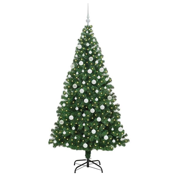 vidaXL &Aacute;rvore de Natal Artificial Verde 180 cm PVC, A&ccedil;o e Pl&aacute;stico