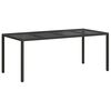 vidaXL Mesa de Jantar para Jardim Preto 190 x 90 x 75 cm