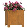 vidaXL Vaso/floreira com pernas 30x30x30 cm a&ccedil;o corten cor enferrujado