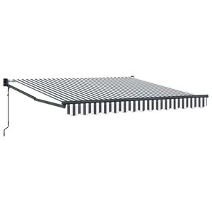 vidaXL Toldo retr&aacute;til 3x2,5 m tecido e alum&iacute;nio antracite e branco