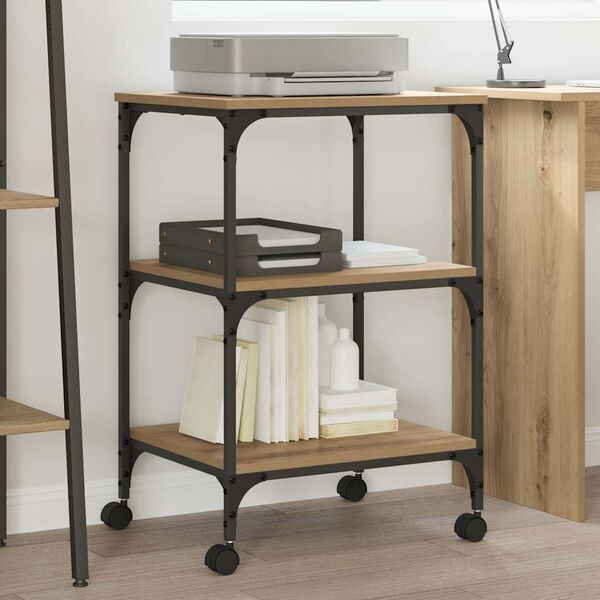 vidaXL Suporte para Impressora Carvalho Artesanal 50 x 41 x 75 cm