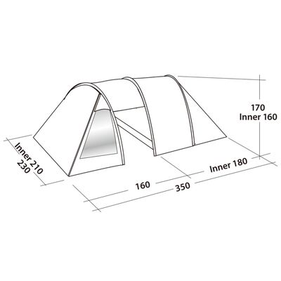 Easy Camp Tenda Galaxy 300 para 3 pessoas verde rústico