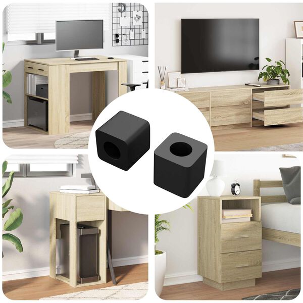 vidaXL Suporte de Gaveta 2 pcs Preto 15 x 15 x 15mm Copoli&eacute;ster PP