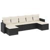vidaXL 7 pcs conjunto de sof&aacute;s p/ jardim c/ almofad&otilde;es vime PE preto