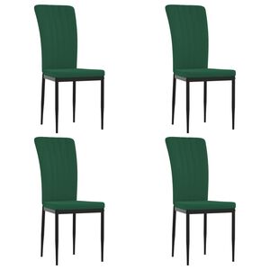 vidaXL Cadeiras de jantar 4 pcs veludo verde-escuro