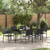 vidaXL Conjunto de Jantar para Jardim 7 pcs Preto Rattan de PE