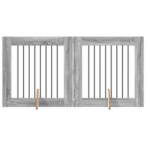 vidaXL Port&atilde;o de C&atilde;o com Suportes 2 pcs Sonoma Cinzento 80 x 80 cm