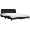 vidaXL Cama com colch&atilde;o Dover 160x200 cm tecido preto