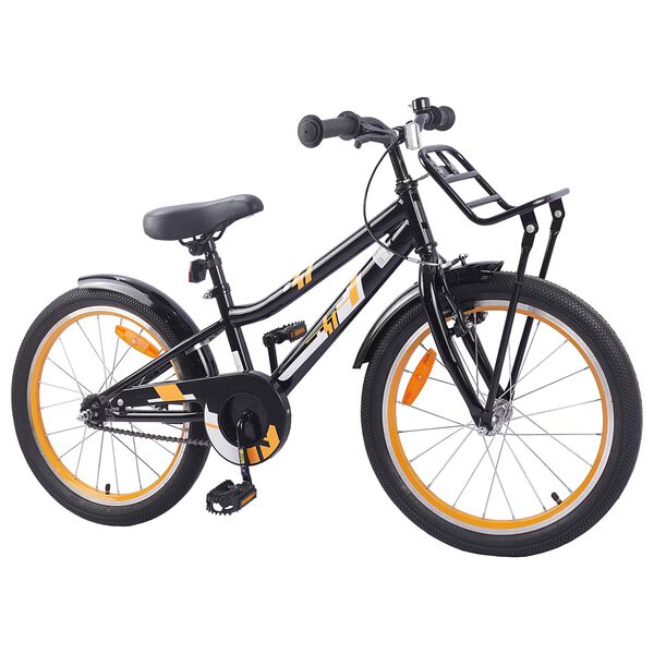 vidaXL Bicicleta Infantil 18 Polegadas para 5-7 anos Laranja e Preto