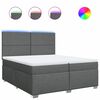 vidaXL Cama com molas/colch&atilde;o 200x200 cm tecido cinzento-escuro