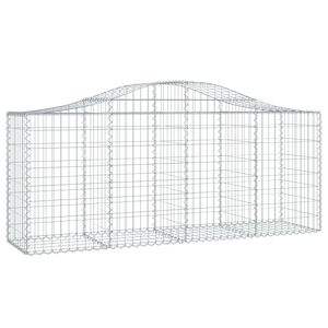 vidaXL Cesto gabi&atilde;o arqueado 200x50x80/100 cm ferro galvanizado
