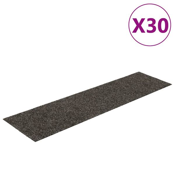 vidaXL Tapetes de escada autoadesivos 30 pe&ccedil;as 76x20 cm antracite retangulares