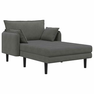 vidaXL Chaise longue grande Cinzento-Escuro Tecido de veludo c&ocirc;tel&eacute;