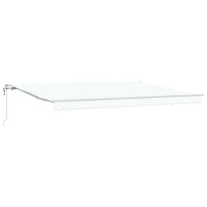 vidaXL Toldo retr&aacute;til Branco 450 &times; 350 cm Tecido e Alum&iacute;nio