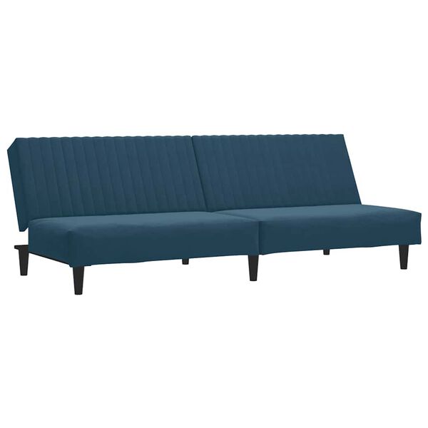 vidaXL Sof&aacute;-cama de 2 lugares veludo azul