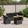 vidaXL 6 pcs conjunto sof&aacute;s de jardim c/ almofad&otilde;es vime PE preto