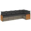 vidaXL 6 pcs conjunto sof&aacute;s de jardim com almofad&otilde;es vime cinzento