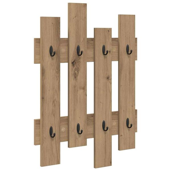 vidaXL Cabideiro de Parede carvalho artisiano 60 x 3 x 82 cm