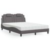 vidaXL Cama Viana com colch&atilde;o 140x190 cm couro artificial cinzento
