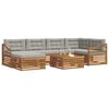 vidaXL Conjunto de Sof&aacute;s para Exterior 7 pcs Cinza Natural e Claro