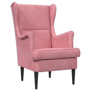 vidaXL poltrona Rosa Veludo