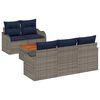 vidaXL Conjunto de Sof&aacute; de Jardim 6 unid. Cinzeto vime PE