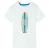 vidaXL T-shirt de manga curta para crian&ccedil;a cor cru 116
