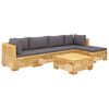 vidaXL 6 pcs conjunto lounge jardim c/ almofad&otilde;es madeira teca maci&ccedil;a